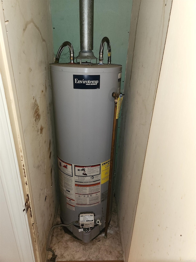 utilities featuring gas water heater