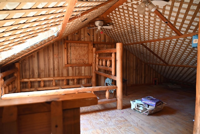 view of unfinished attic