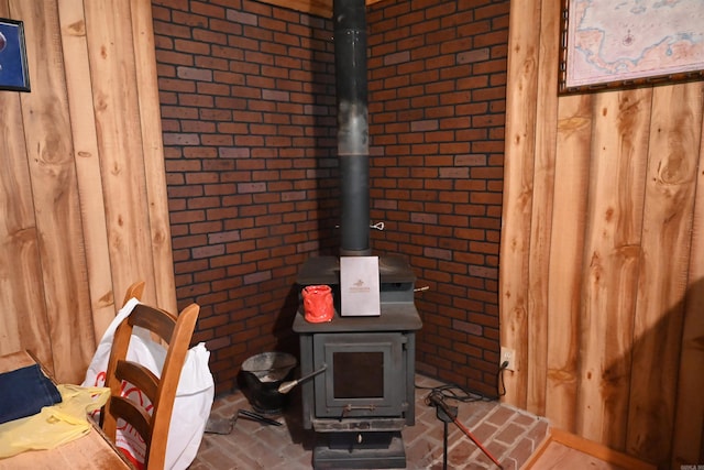 details with a wood stove