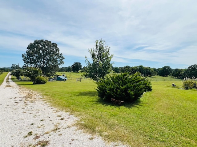 view of yard featuring a rural view