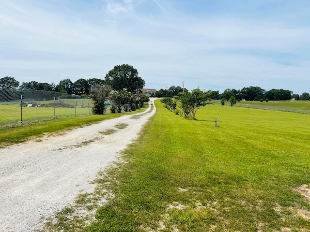 view of street with a rural view