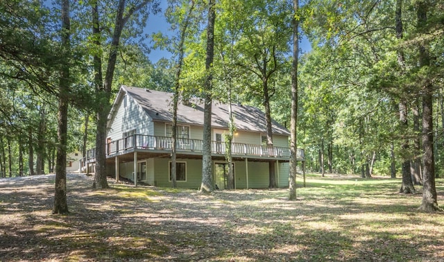 exterior space featuring a wooden deck