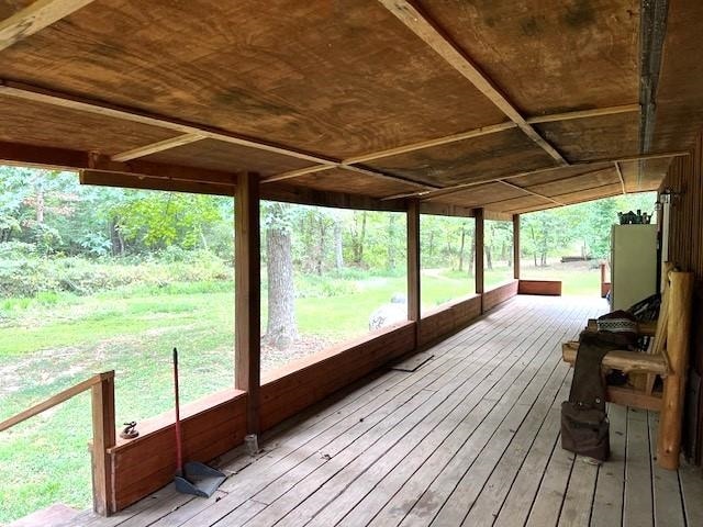 view of unfurnished sunroom