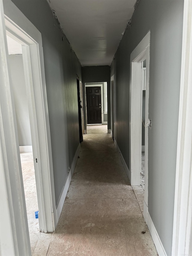 corridor with baseboards