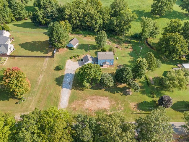 drone / aerial view with a rural view