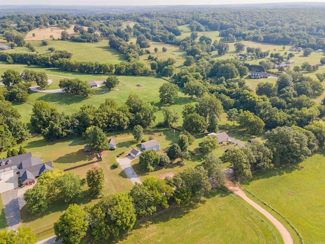 drone / aerial view featuring a rural view