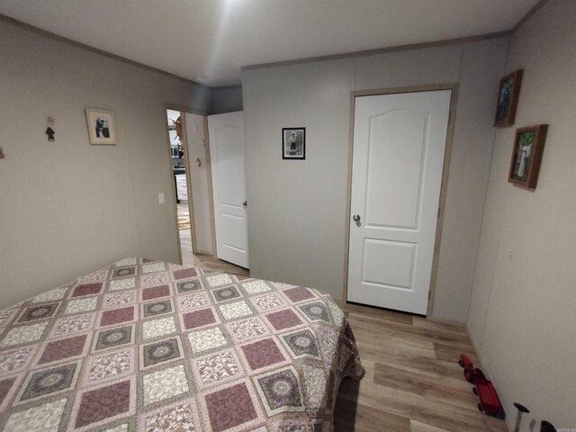 bedroom with wood-type flooring