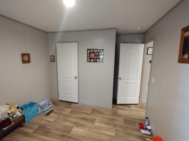 unfurnished bedroom with light hardwood / wood-style flooring