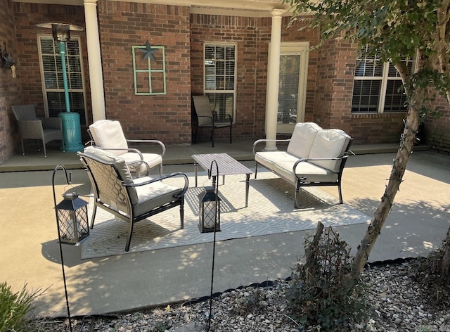 view of patio with an outdoor living space