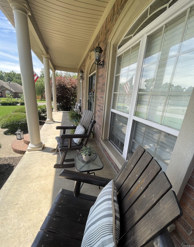 view of patio with a porch