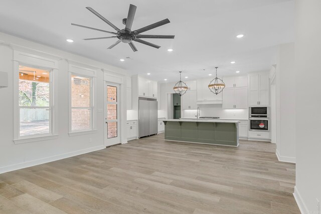 unfurnished living room with a fireplace