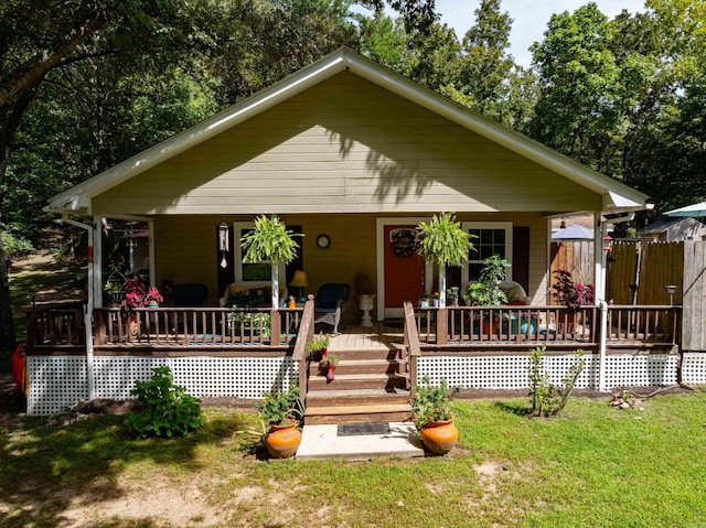 bungalow-style home featuring a porch