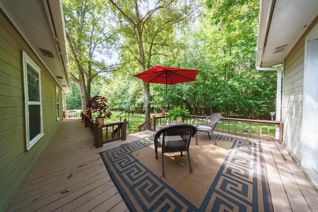 view of wooden deck