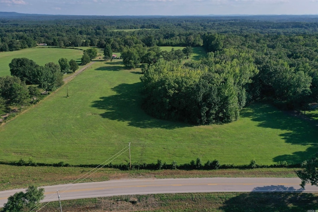 aerial view featuring a rural view