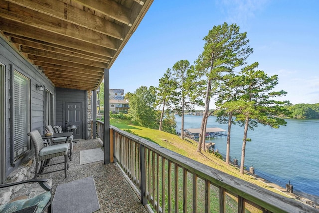 balcony with a water view