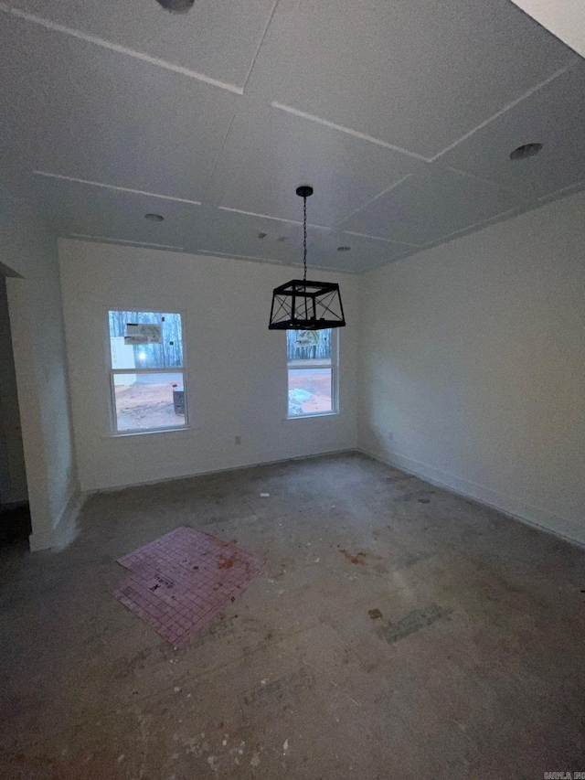 view of unfurnished dining area