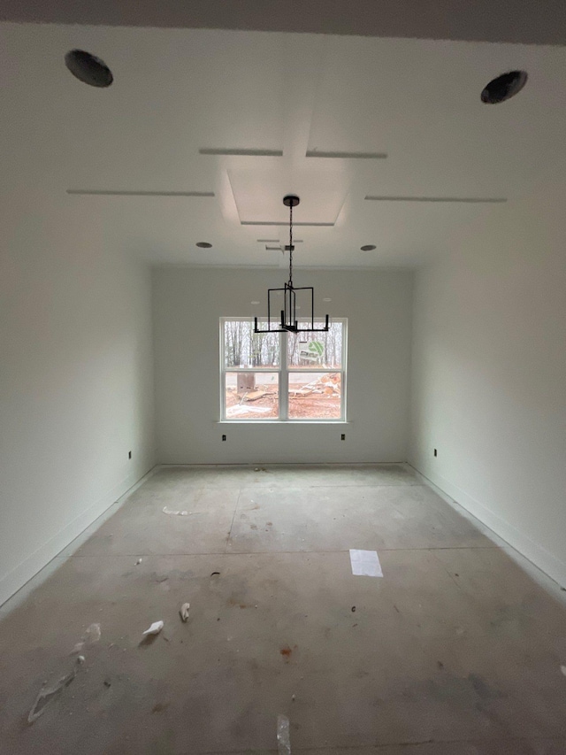 view of unfurnished dining area