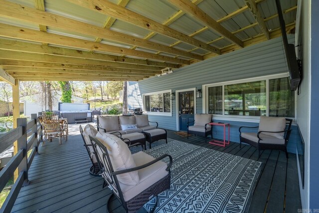 deck featuring an outdoor hangout area