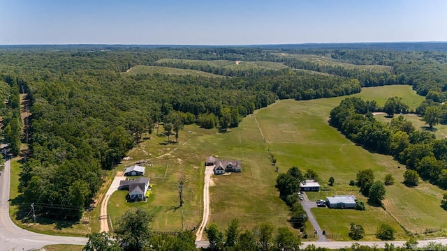 aerial view featuring a rural view