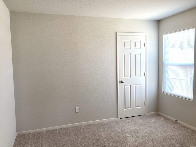 carpeted empty room with plenty of natural light and baseboards