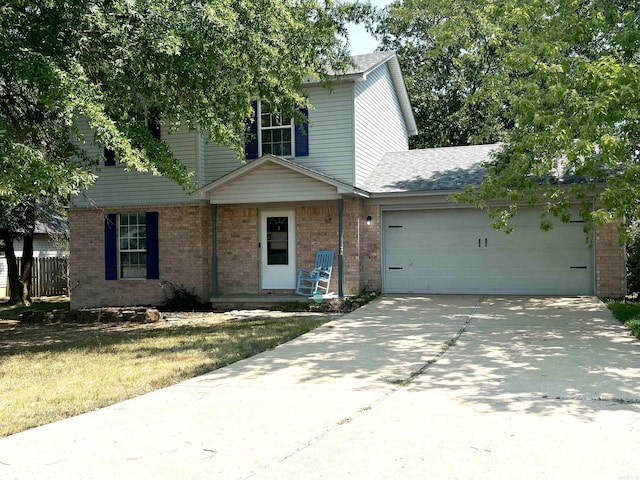 view of front of home with a garage