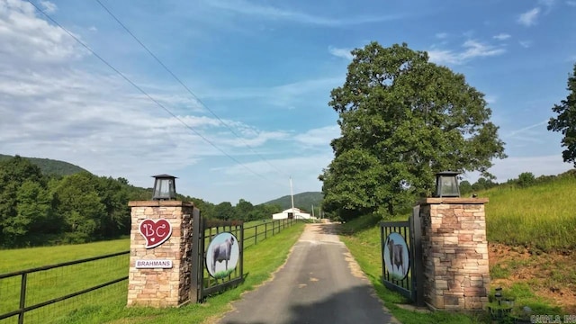 view of road featuring a rural view