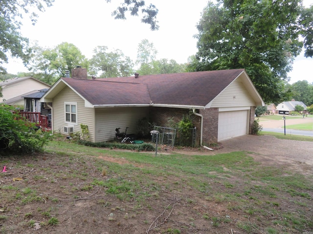 exterior space featuring a garage