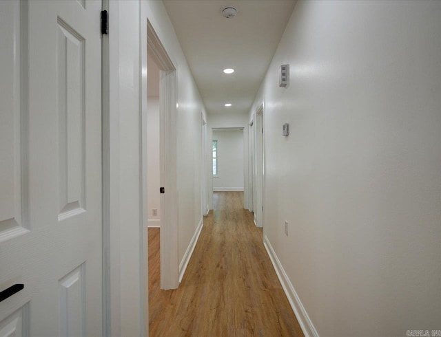 hall featuring light hardwood / wood-style flooring