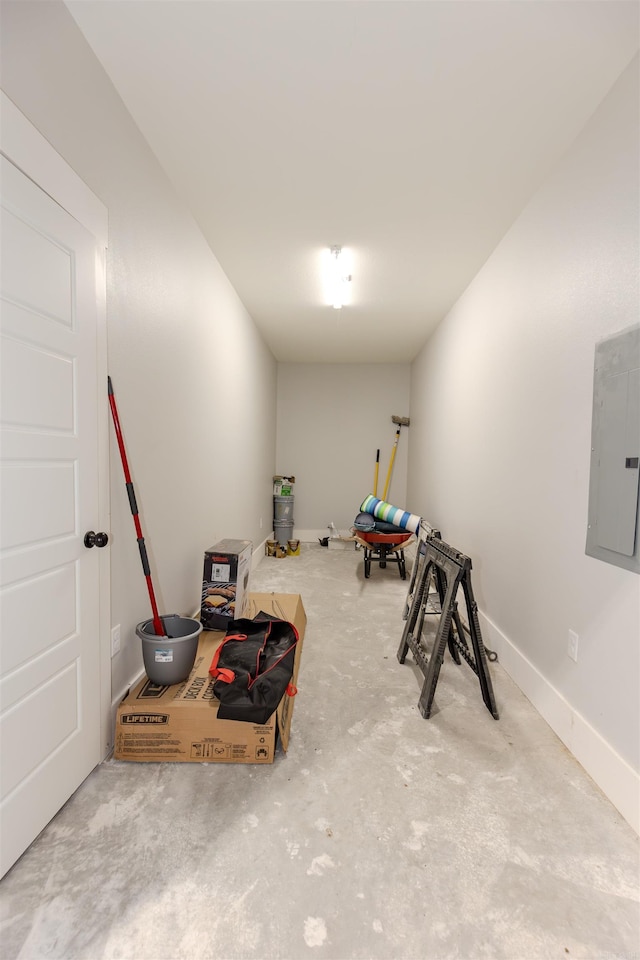 interior space featuring electric panel