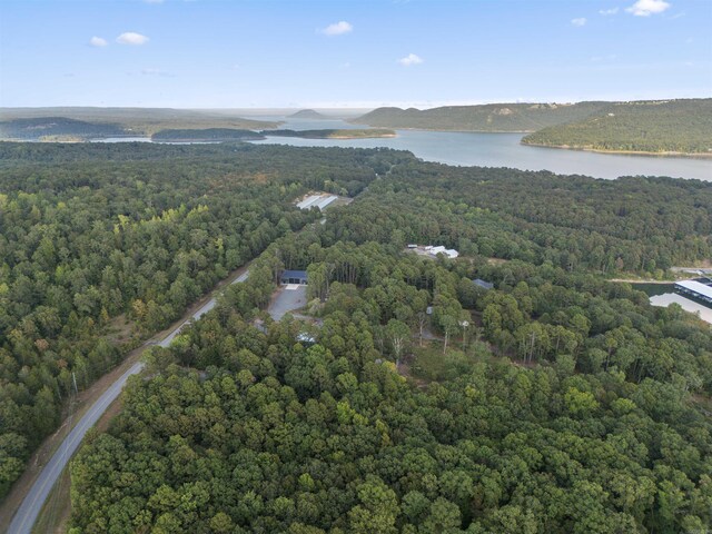 211 Woodland Shores Cir, Clinton, AR 72031 - drone / aerial view featuring a water view and a view of trees