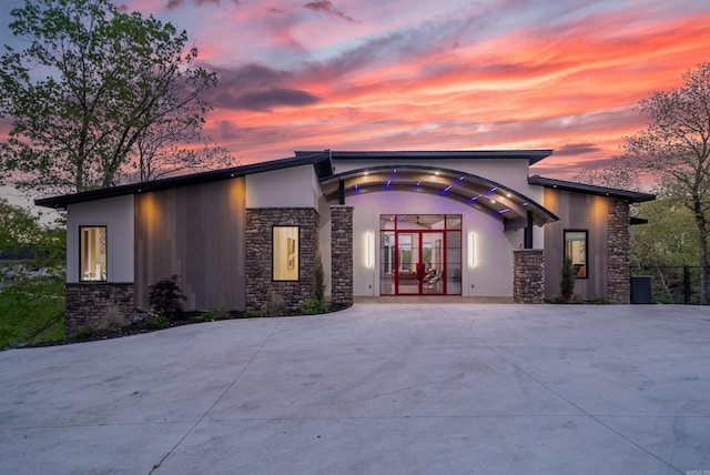 view of front of property with french doors