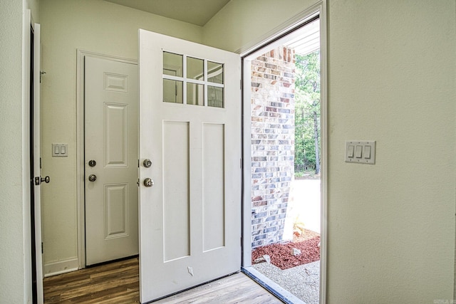 entryway featuring hardwood / wood-style floors