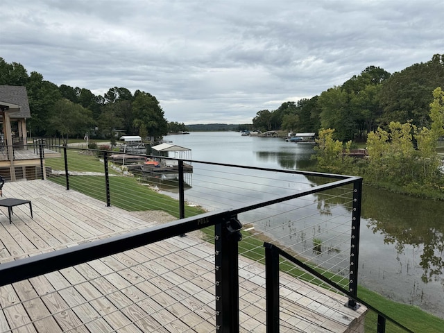 51 Yosemite Dr, Cherokee Village, AR 72529 - dock area with a water view and a balcony