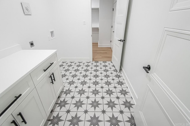 bathroom featuring vanity and wood-type flooring