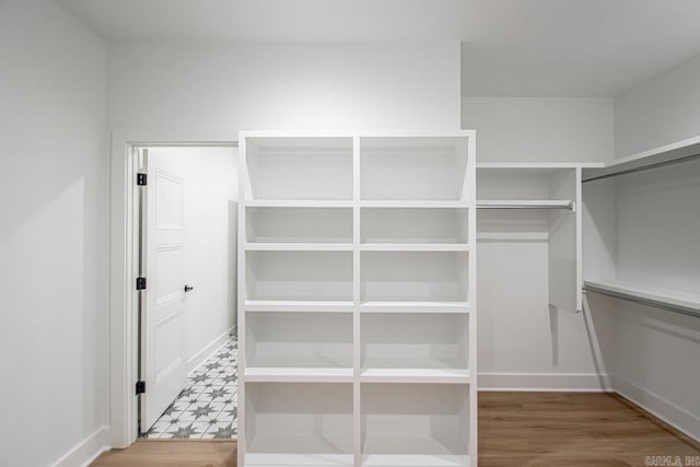 spacious closet featuring light wood-type flooring