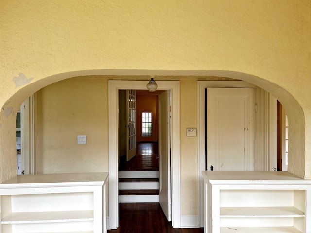 interior space with hardwood / wood-style floors