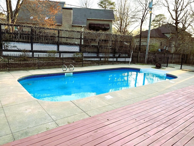 view of pool with a deck