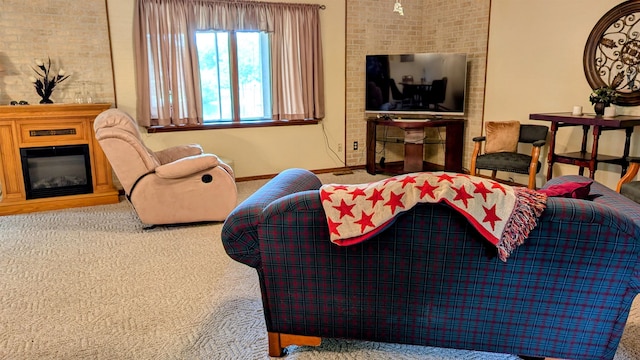 living room with carpet flooring