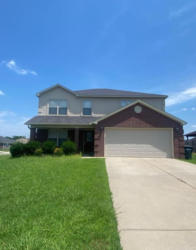 view of property with a front lawn