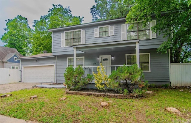 view of front of home featuring a front lawn and a porch