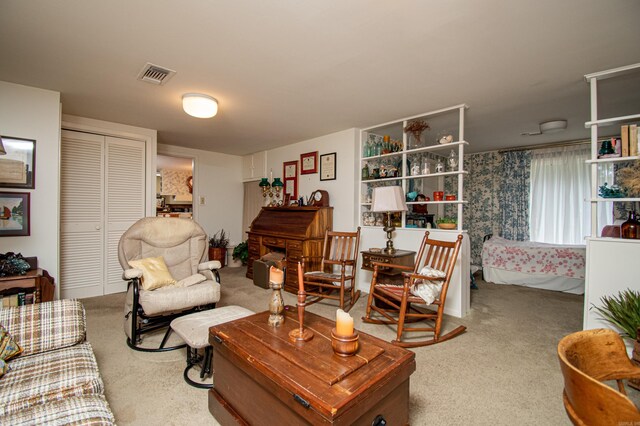 living room with carpet