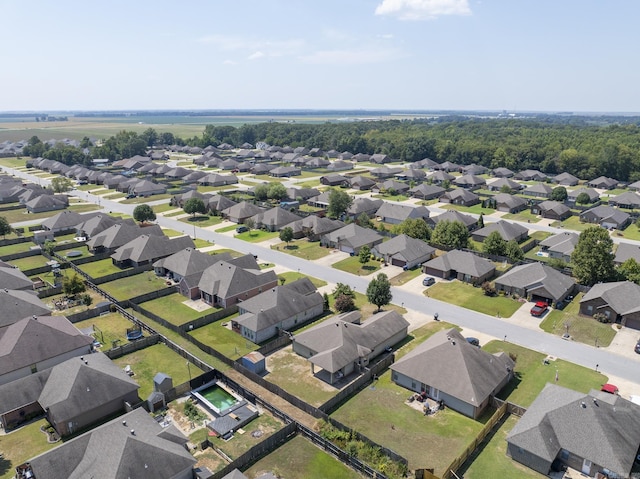 bird's eye view with a residential view