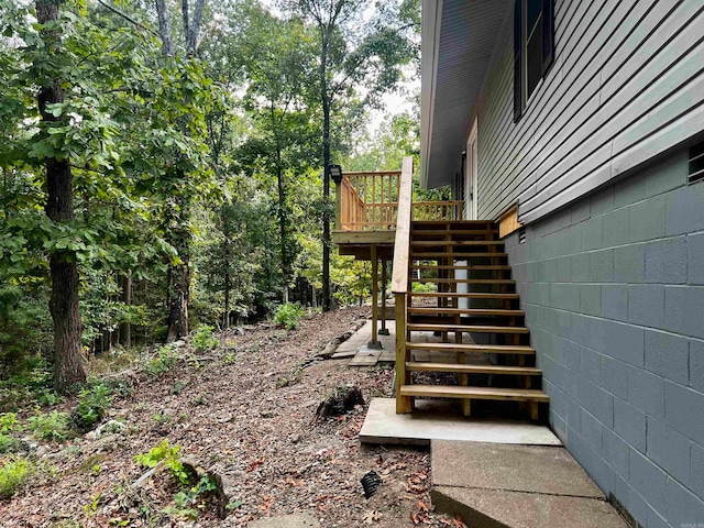 view of yard featuring a deck