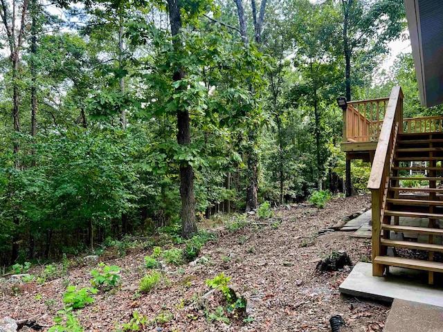 view of yard with a deck