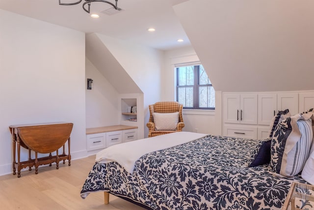 bedroom featuring light hardwood / wood-style floors