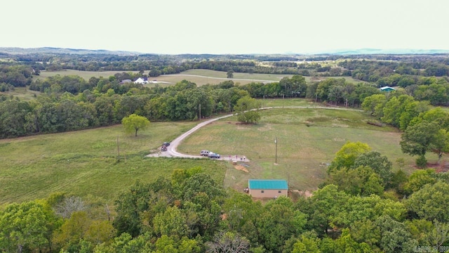 aerial view featuring a rural view