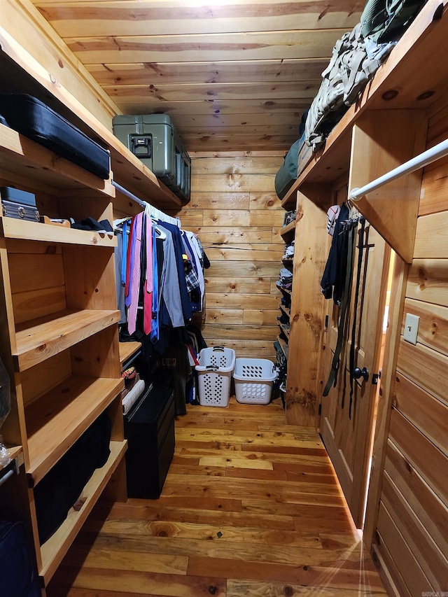 spacious closet featuring wood-type flooring