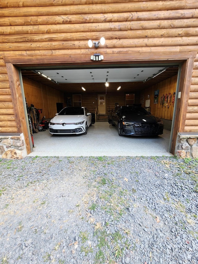 view of garage