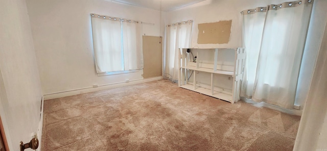 unfurnished bedroom featuring light colored carpet