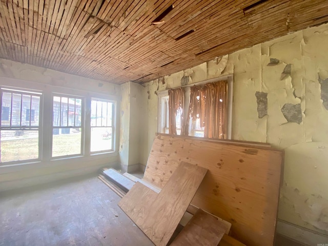 miscellaneous room featuring wooden ceiling